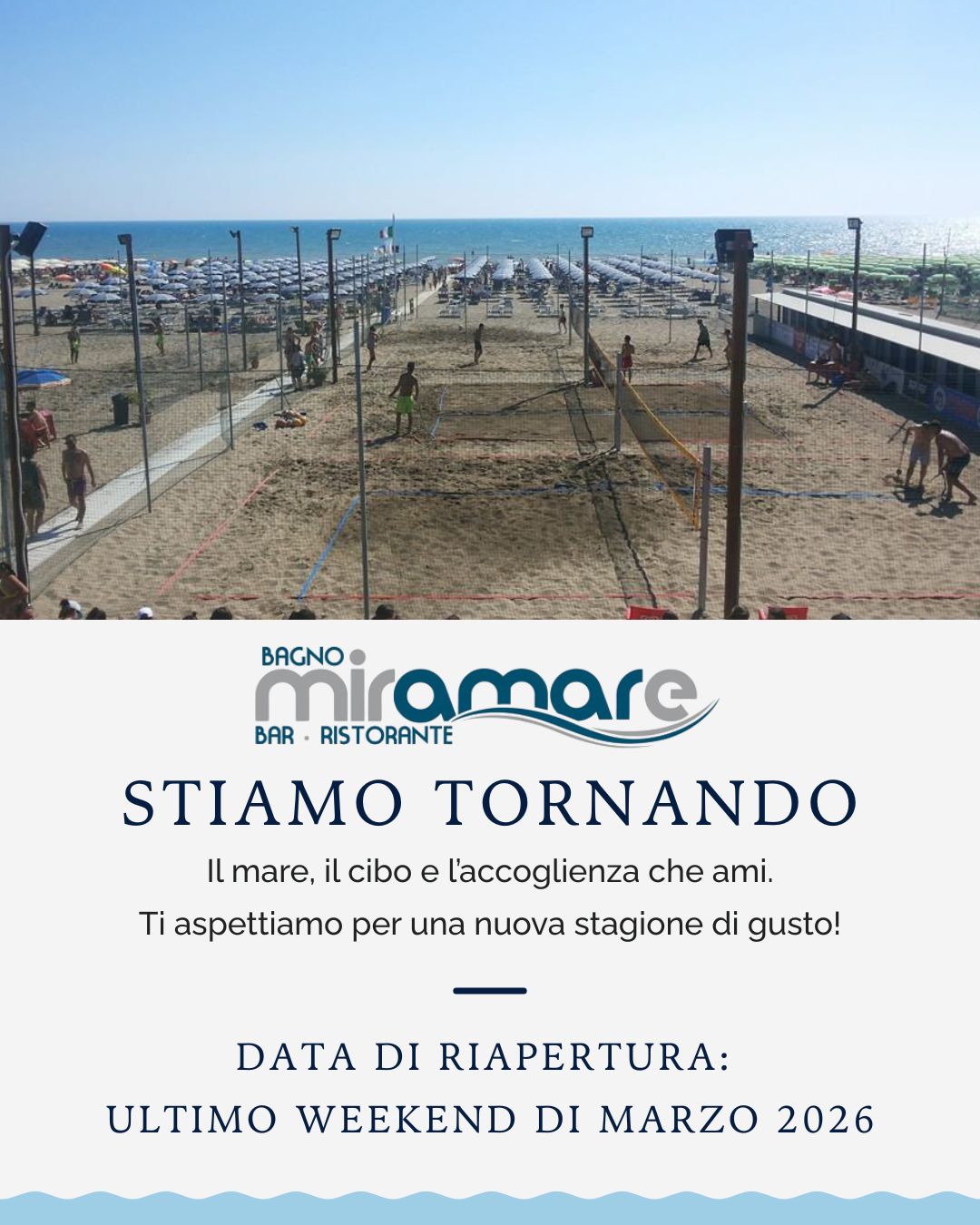 Nuova Stagione 2026 bagno Miramare Marina di Grosseto
